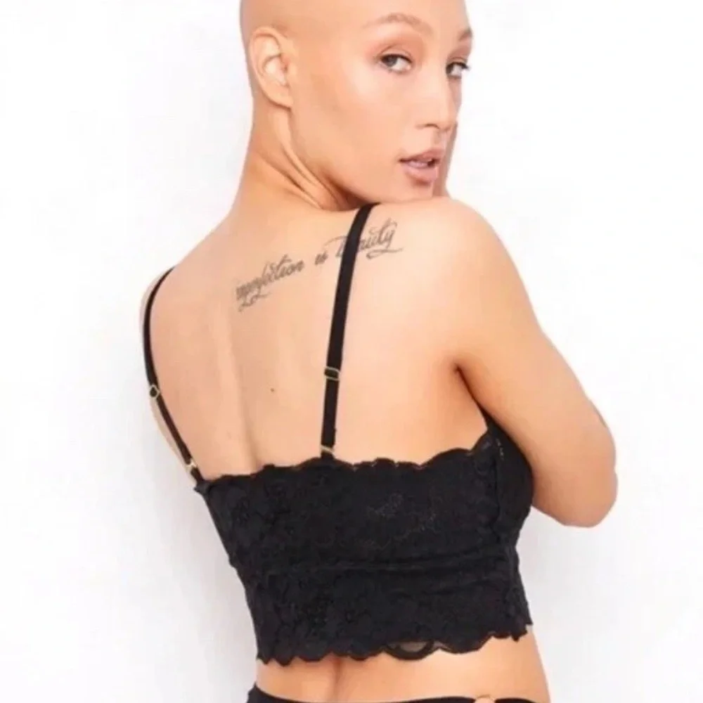 We Are Hah x Free People Smarty Classic Black Lace Bralette NEW Size XS